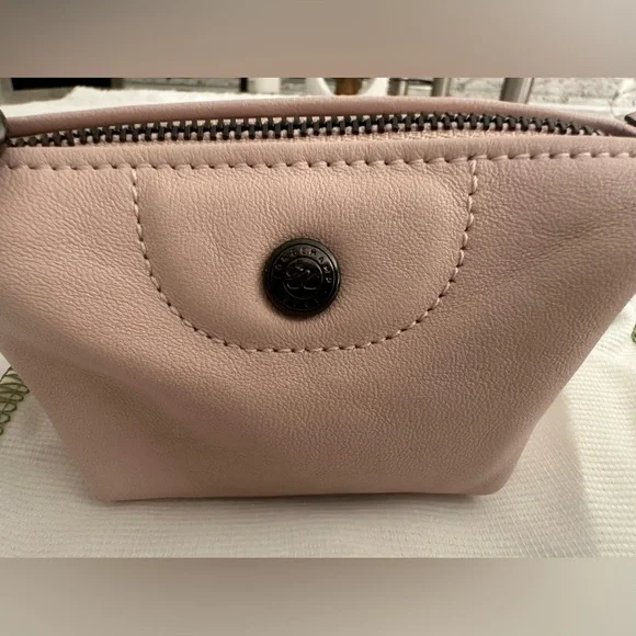 New Longchamp Le Pliage Pale Pink Leather Coin Purse - Picture 2 of 8